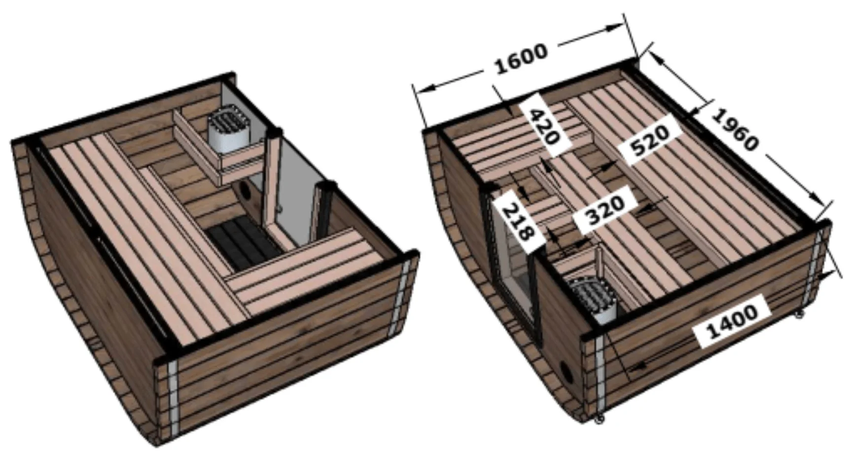 Camilla Traditional Outdoor Sauna 3-4 Person - Image 8