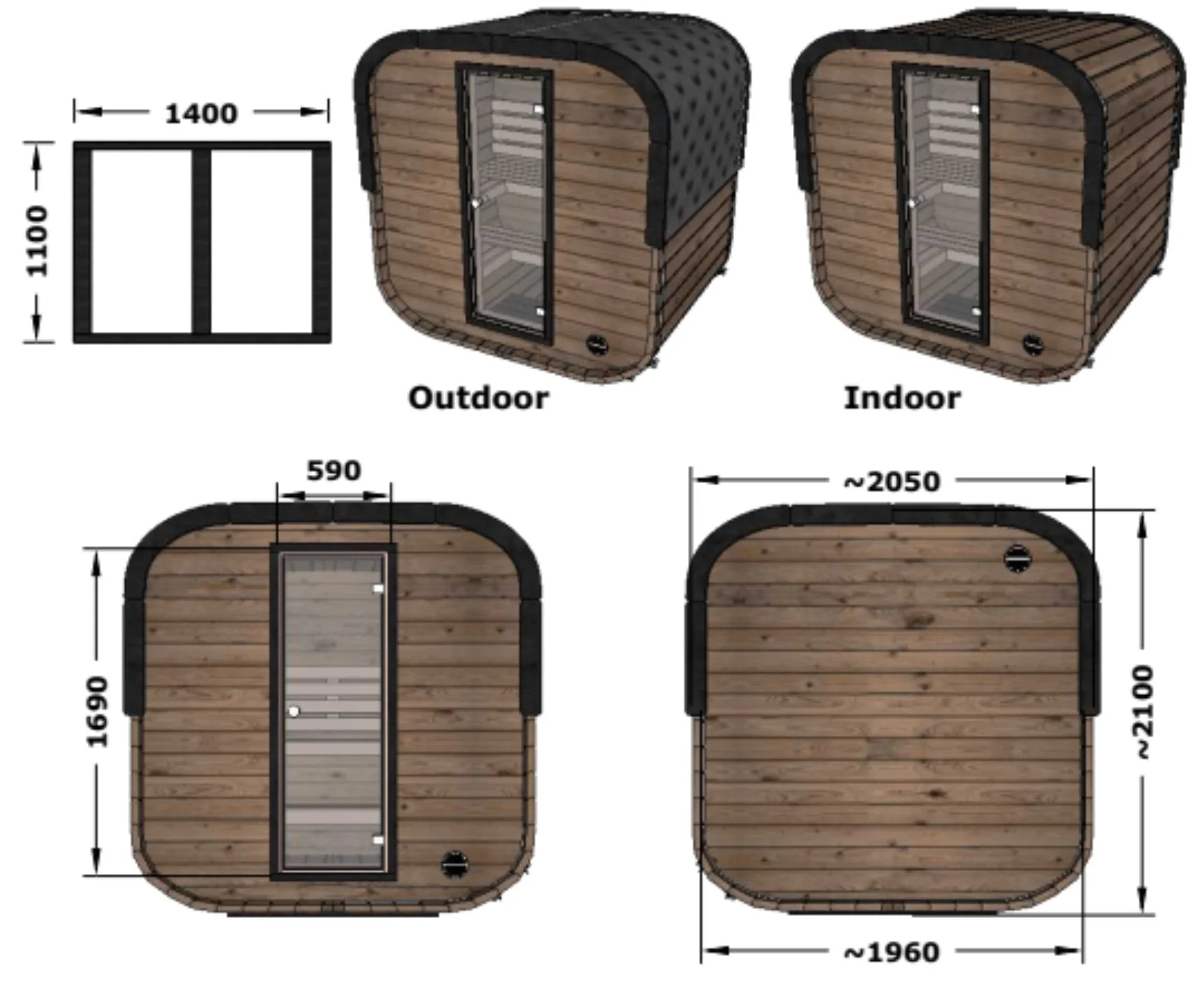 Camilla Traditional Outdoor Sauna Complete Kit 3-4 Person - Image 14